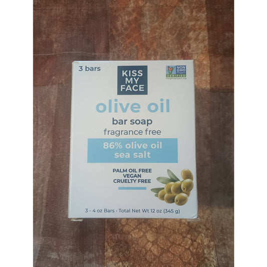 Kiss My Face Olive Oil Fragrance Free Bar Soap, 3 Pack - Giza's Boutique Store