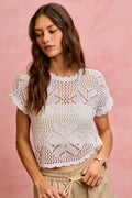 Top Bohemio Luna de Crochet Blanco