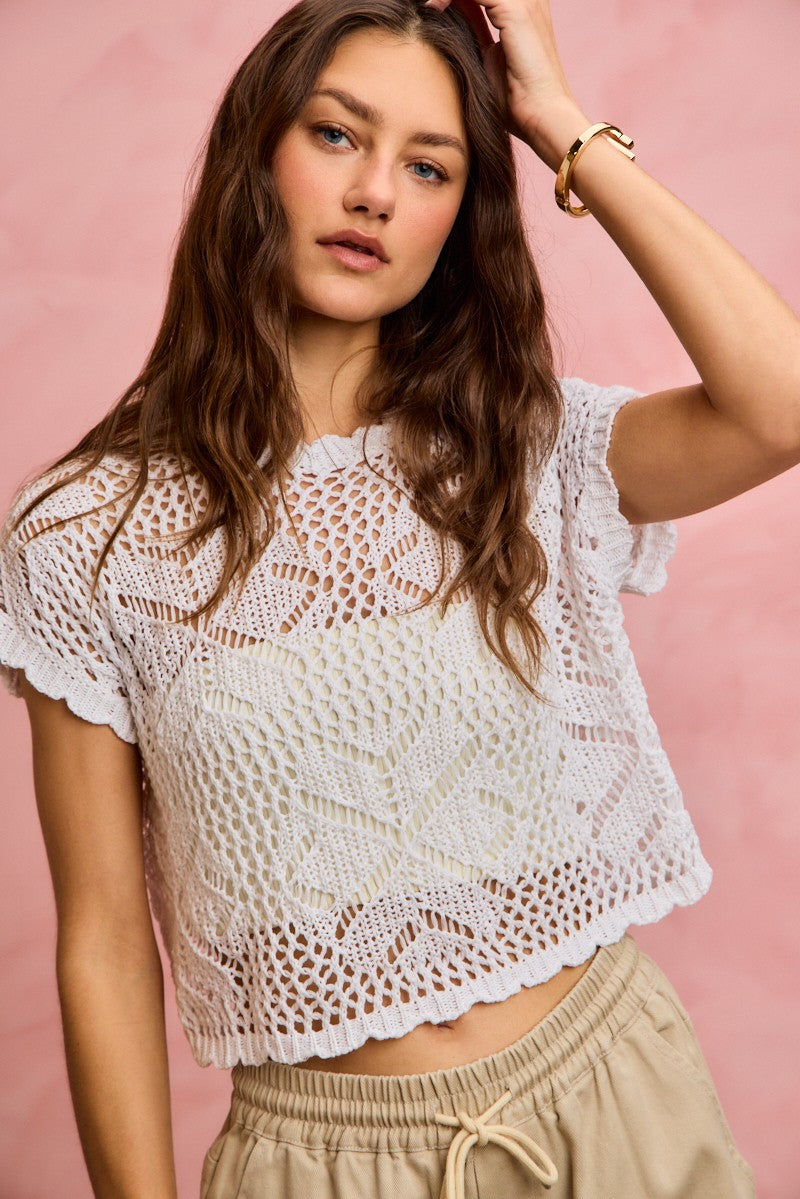 Top Bohemio Luna de Crochet Blanco, vista adicional 2