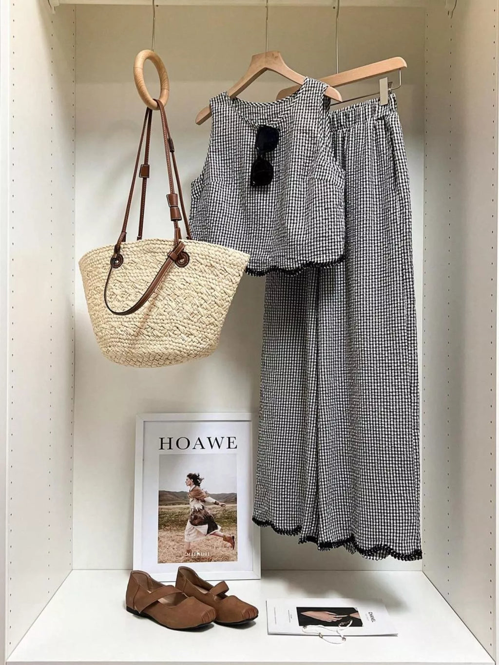 Conjunto Mila a Cuadros con Pantalón de Pierna Ancha, vista adicional 7
