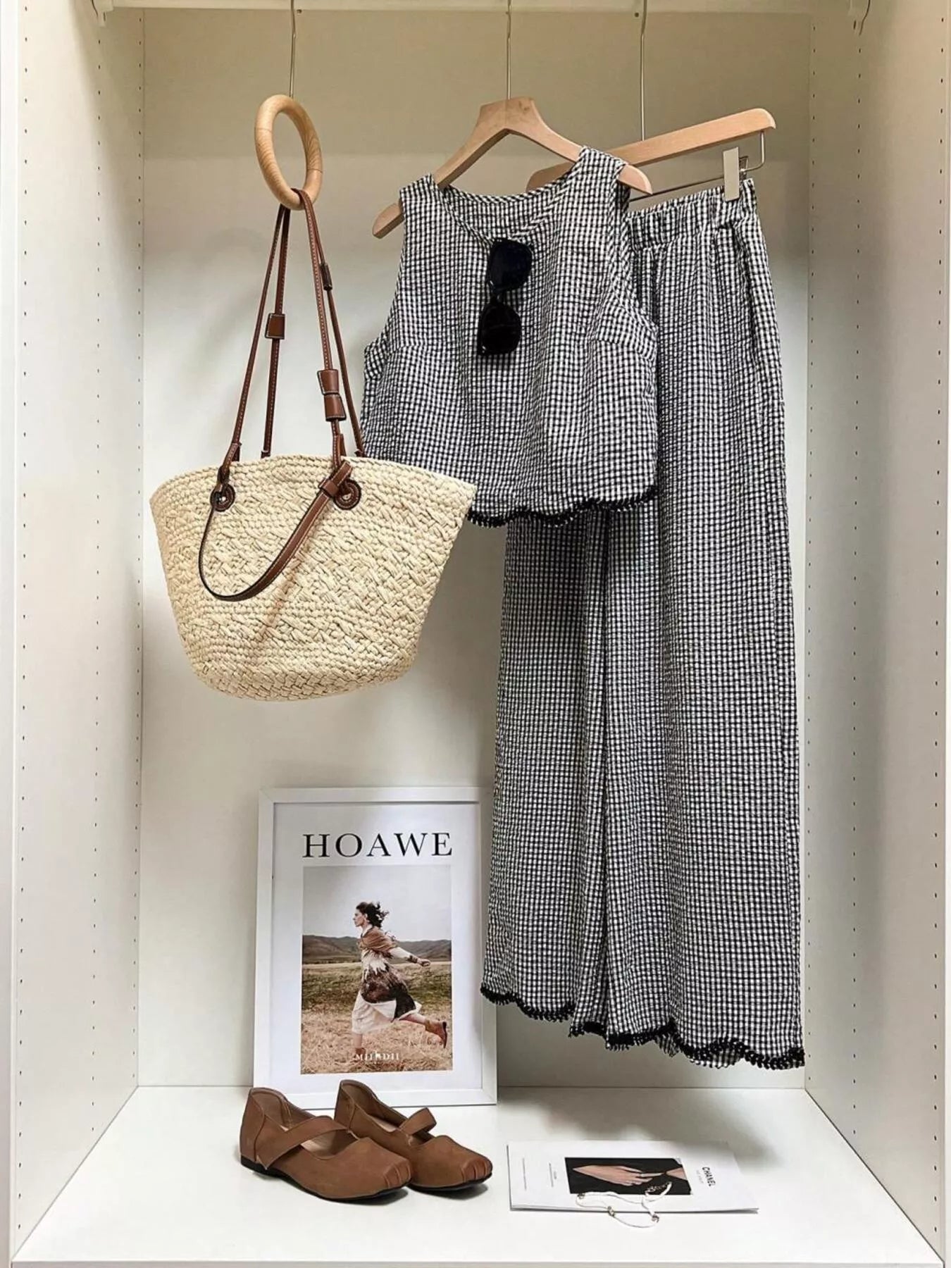 Conjunto Mila a Cuadros con Pantalón de Pierna Ancha, vista adicional 7