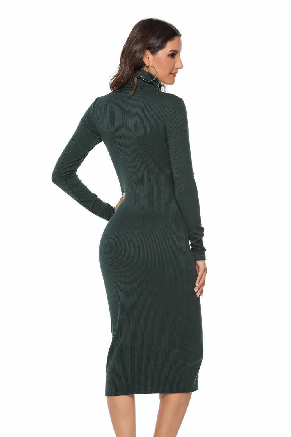 Vestido Midi Elena de Cuello Alto Acanalado, vista adicional 7