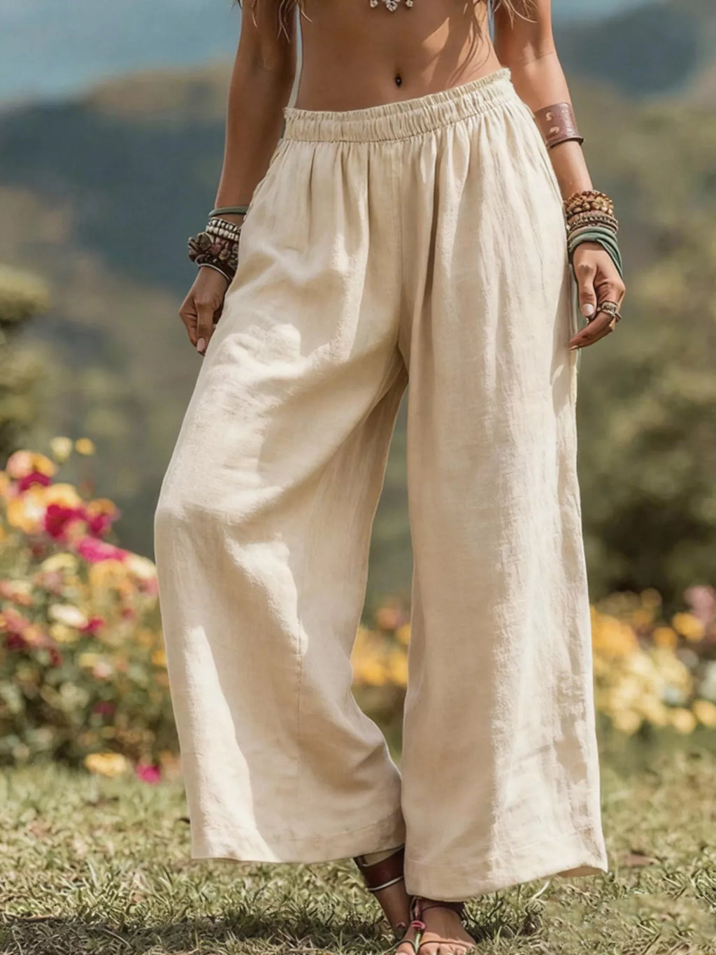 Pantalón Bohemio Paloma de Pierna Ancha