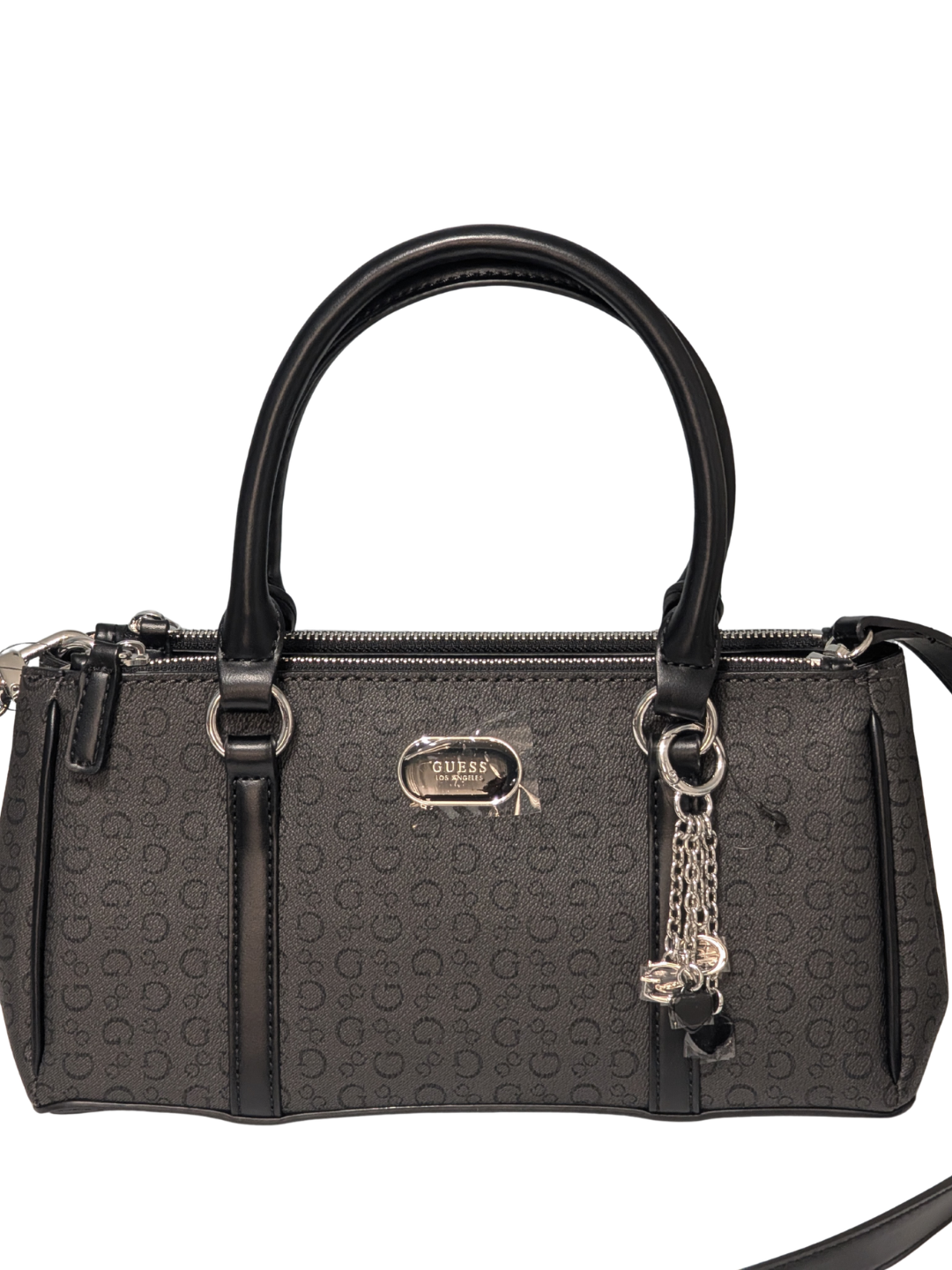 GUESS Bolso Satchel Marsala Monograma Coal