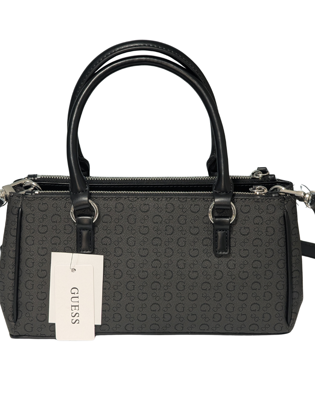 GUESS Bolso Satchel Marsala Monograma Coal