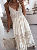 Vestido Maxi Bohemio Alma con Crochet y Borlas