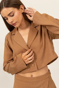 Blazer Corto Camel Siena de Algodón