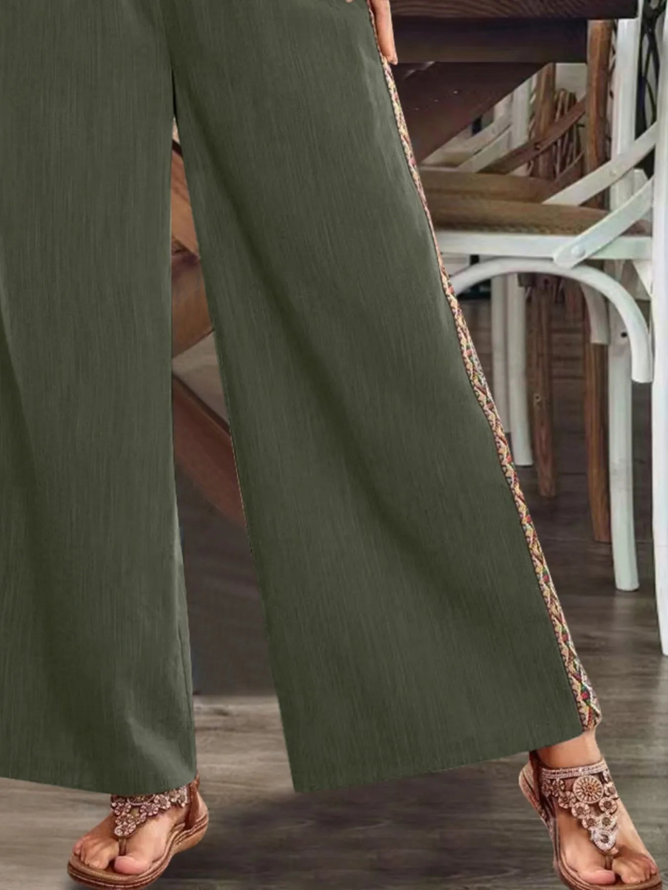 Pantalón Bohemio de Pierna Ancha con Bordado Lateral, vista adicional 6