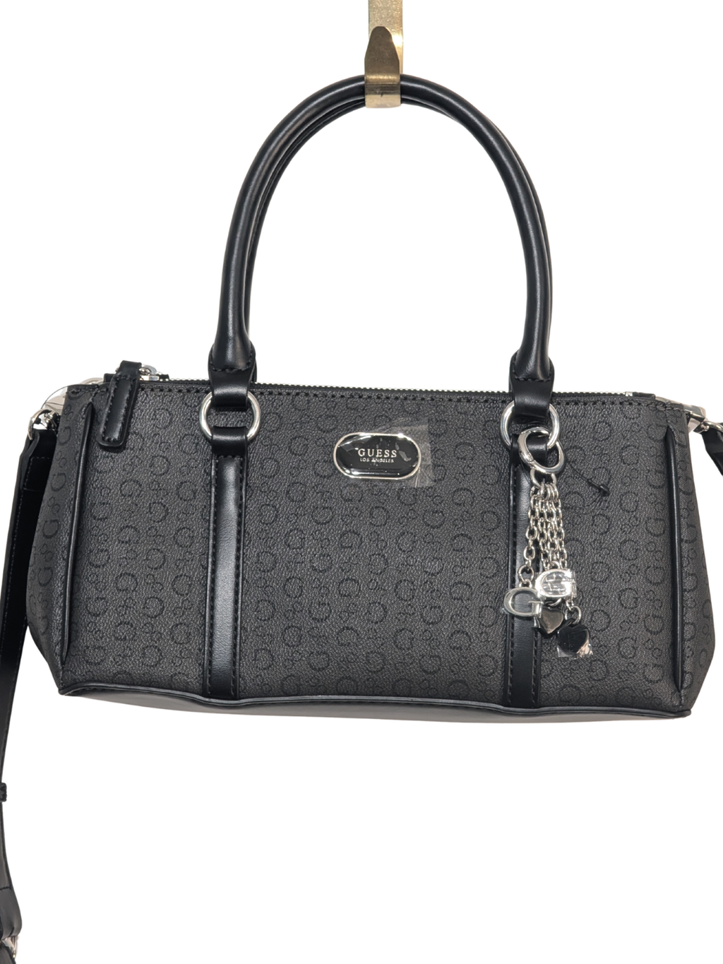 GUESS Bolso Satchel Marsala Monograma Coal