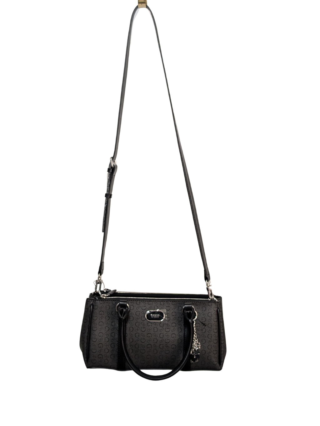 GUESS Bolso Satchel Marsala Monograma Coal