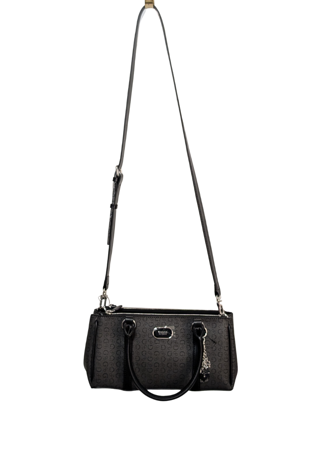GUESS Bolso Satchel Marsala Monograma Coal