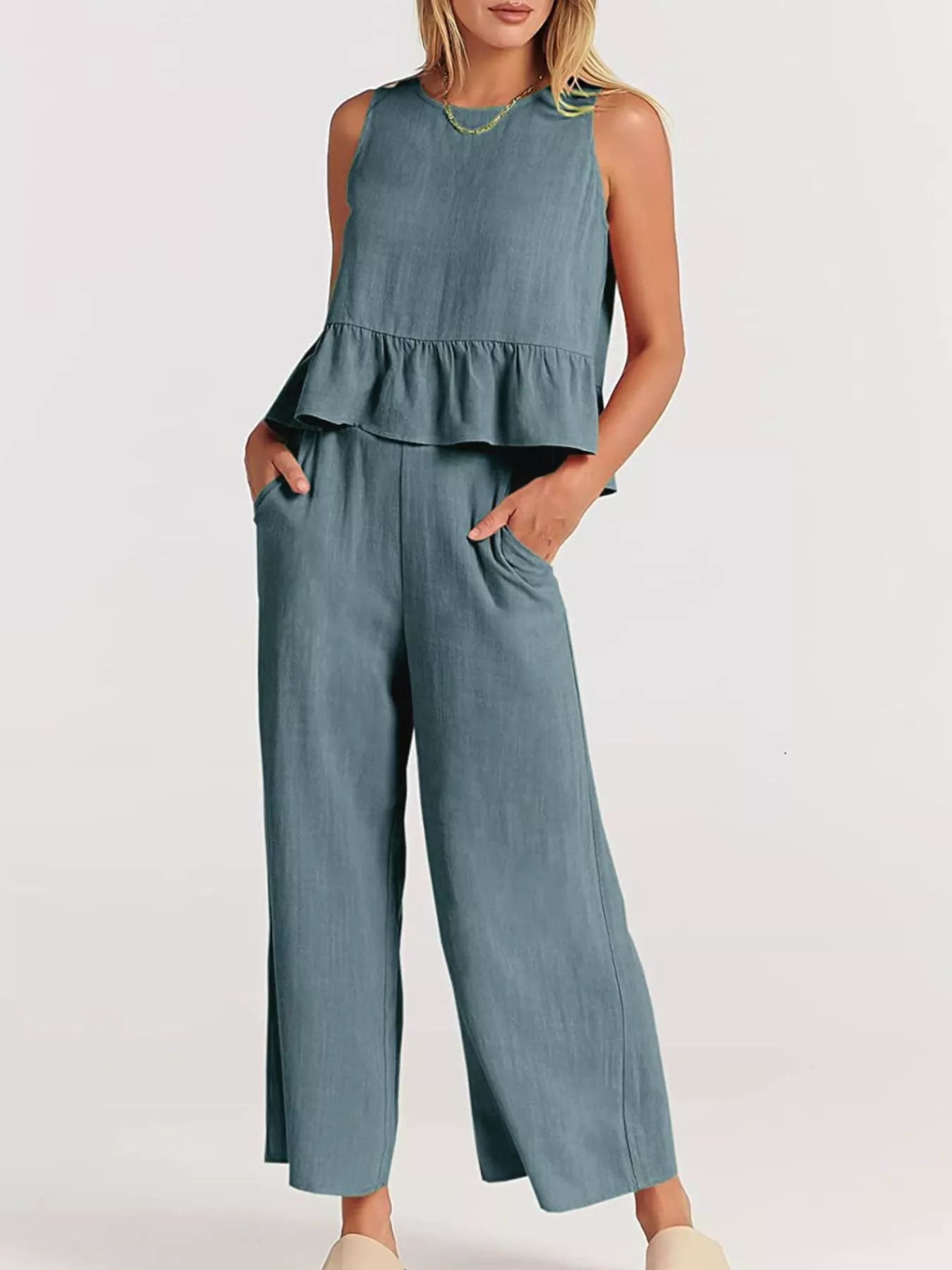 Conjunto Iris con Bajo de Volantes y Pantalón, vista adicional 4