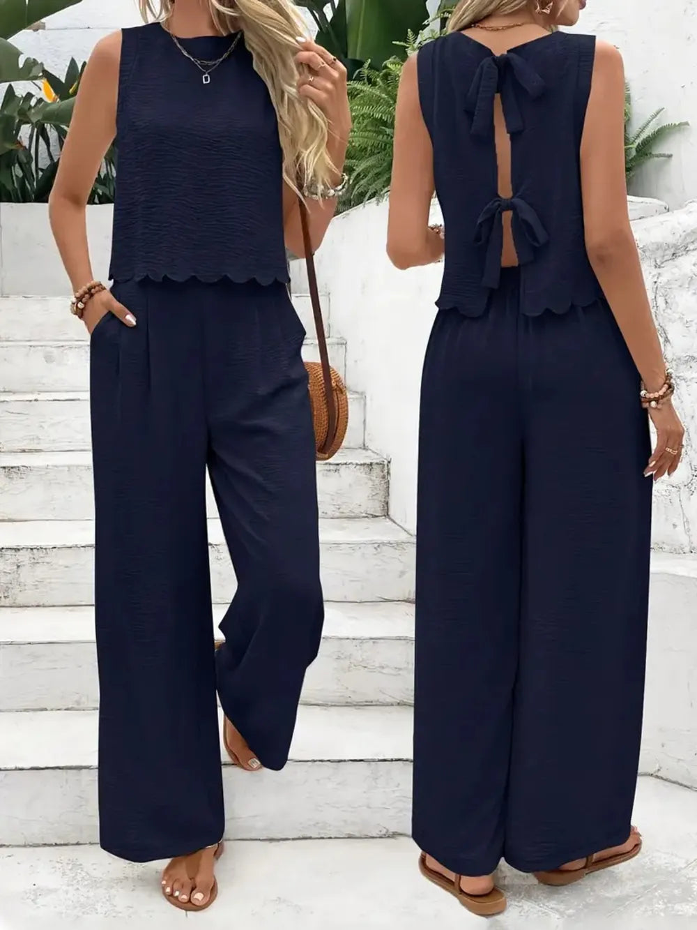 Conjunto Noa con Lazo Posterior y Pantalón Palazo, vista adicional 5