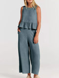 Conjunto Iris con Bajo de Volantes y Pantalón