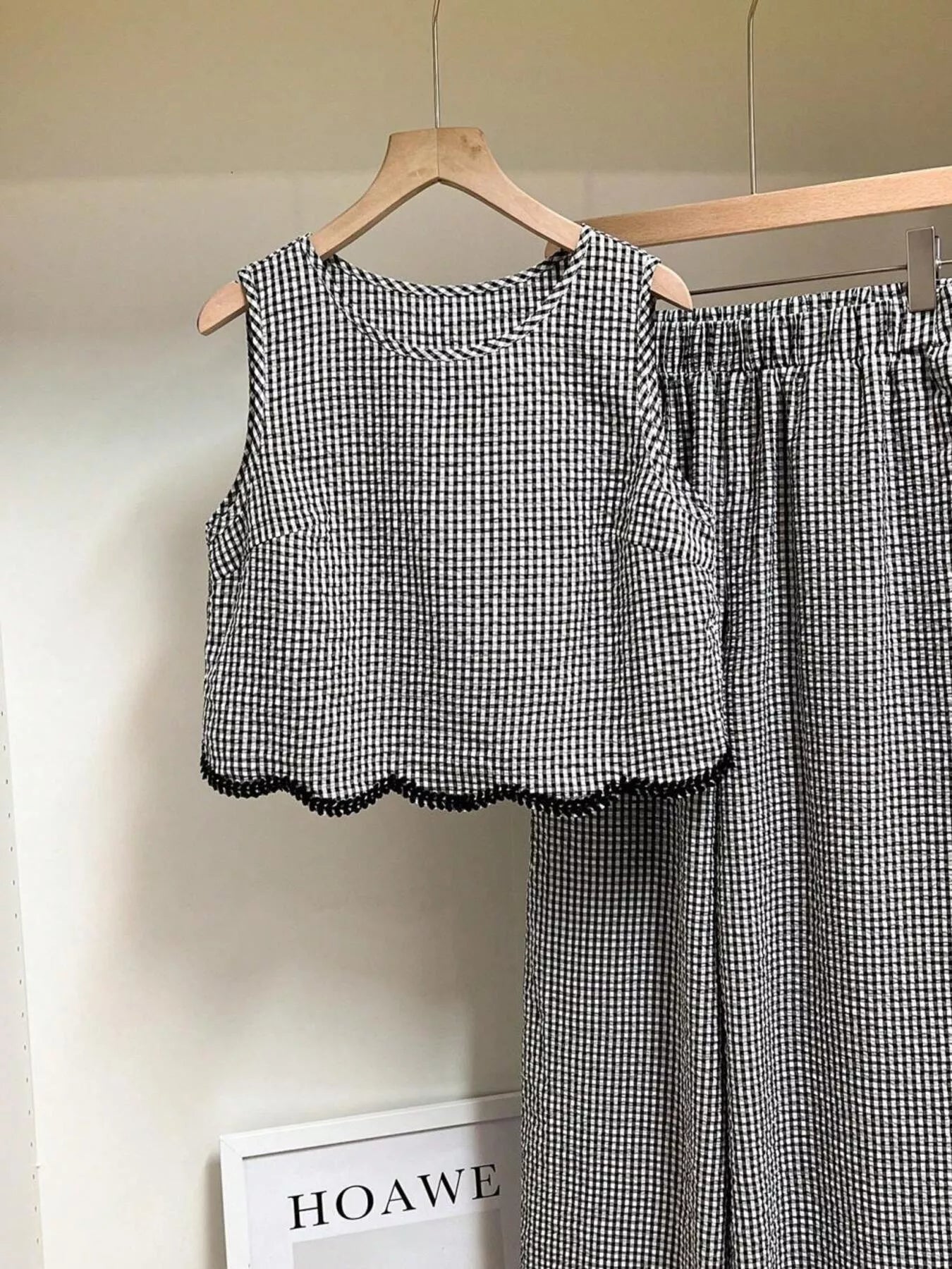 Conjunto Mila a Cuadros con Pantalón de Pierna Ancha, vista adicional 5