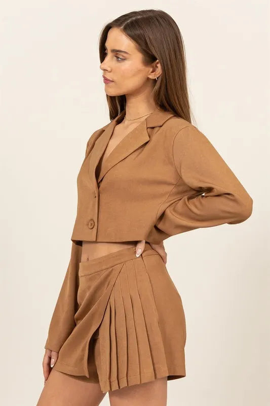 Blazer Corto Camel Siena de Algodón, vista adicional 2
