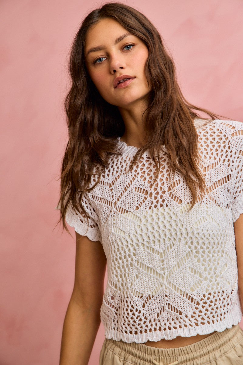 Top Bohemio Luna de Crochet Blanco, vista adicional 4