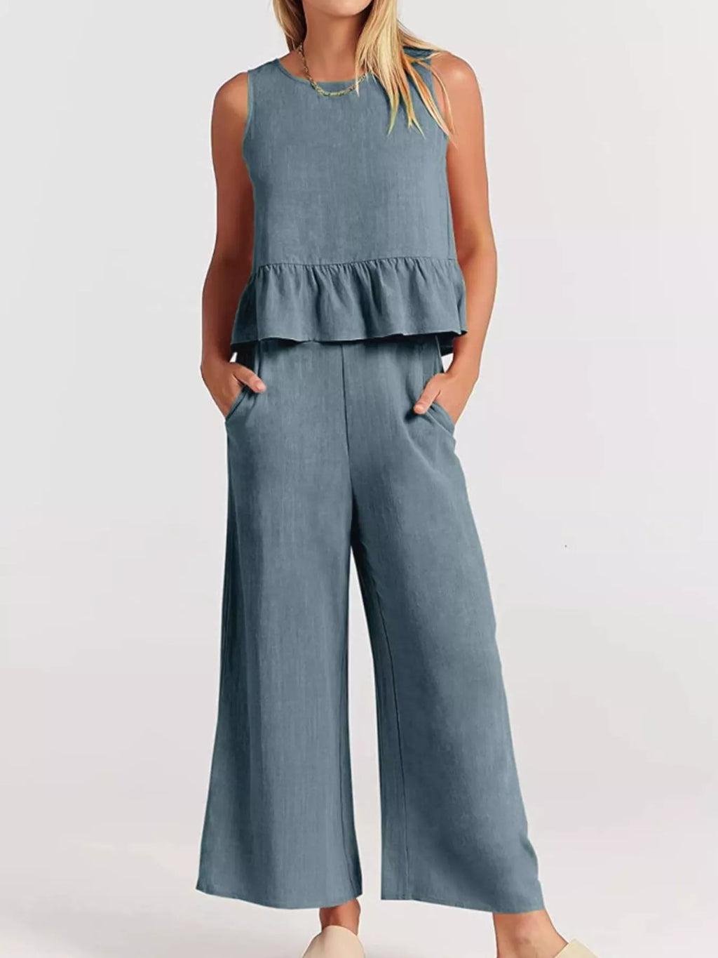 Conjunto Iris con Bajo de Volantes y Pantalón, vista adicional 2