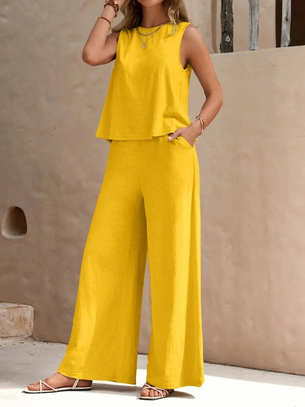 Conjunto Alma de Top Sin Mangas y Pantalón Palazo, vista adicional 7