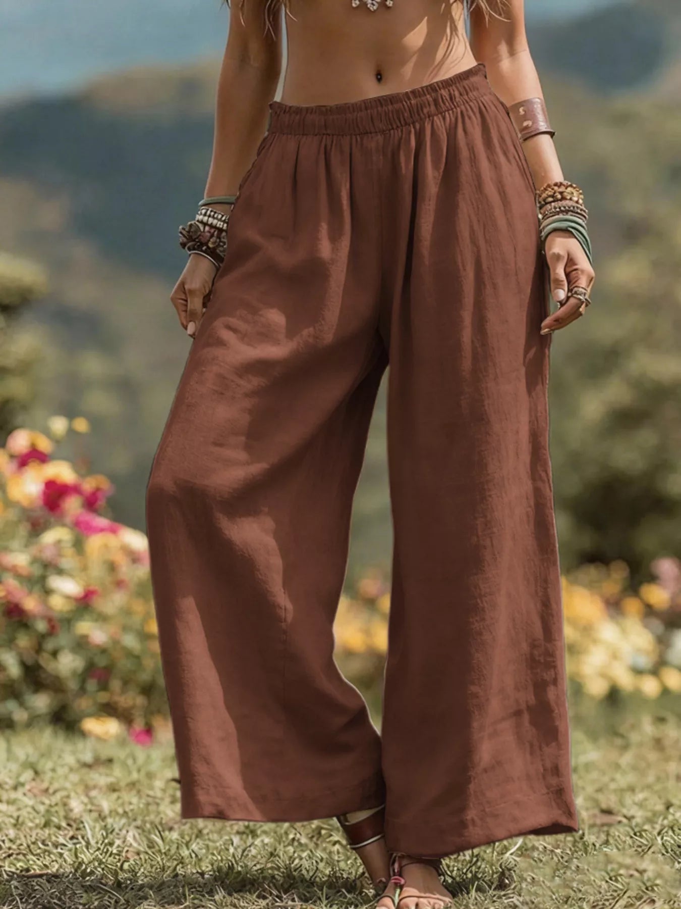 Pantalón Bohemio Paloma de Pierna Ancha, vista adicional 3