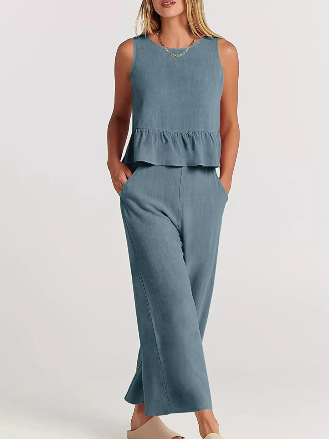 Conjunto Iris con Bajo de Volantes y Pantalón, vista adicional 3