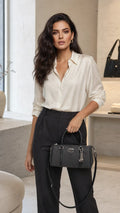GUESS Bolso Satchel Marsala Monograma Coal